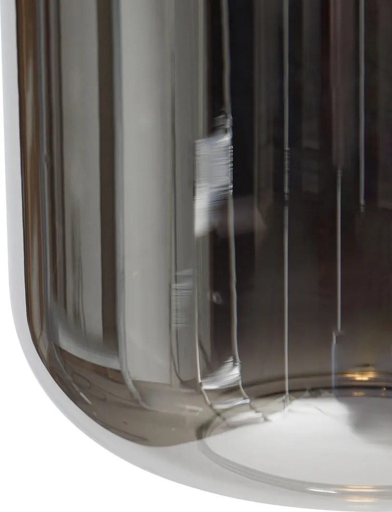 Висяща лампа черна със златно и опушено стъкло, включваща 4 PUCC - Zuzanna