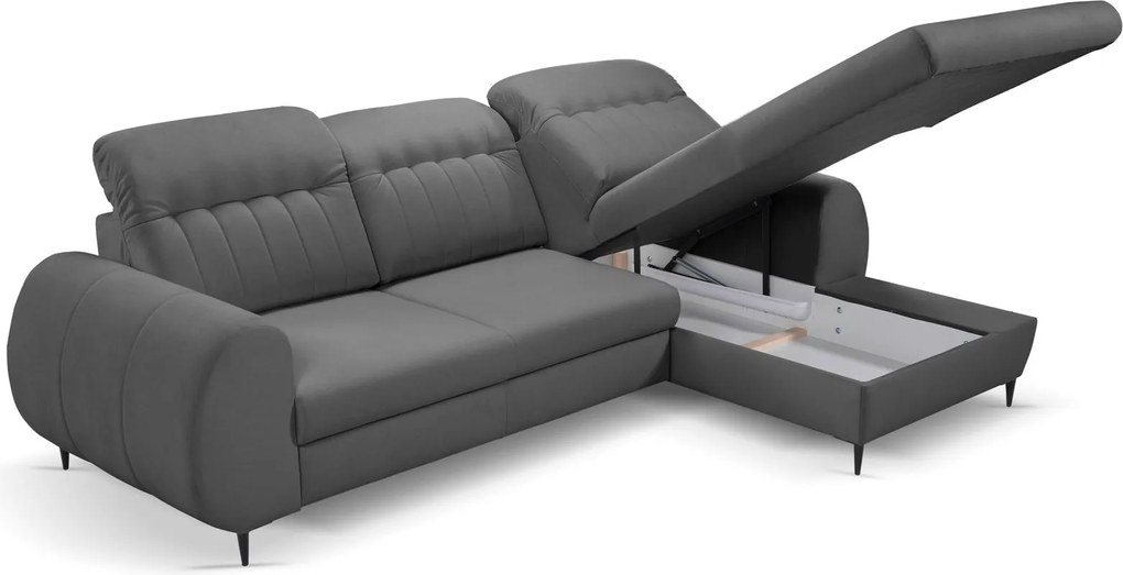 Ъглов диван Blanc-Тъмносив-Ляво