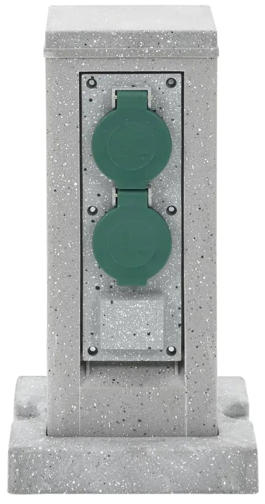 Външен контакт с шип 4-посочен каменна визия сив 16x16x29,5 см