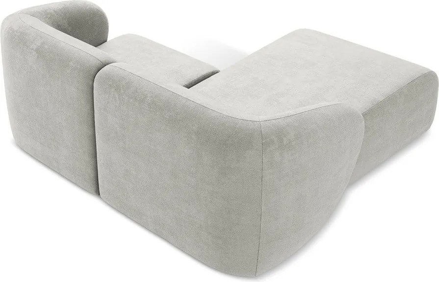 Светлосив шенилов ъглов диван (ляв ъгъл) Lani – Makamii