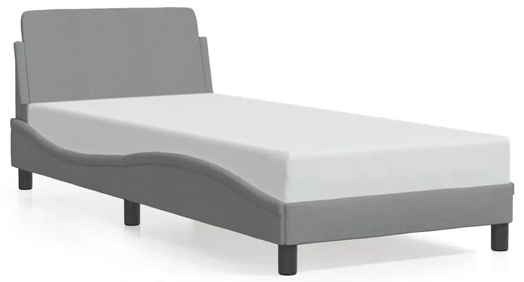 373065 vidaXL Рамка за легло Dover, светлосива, 80x200 см, плат