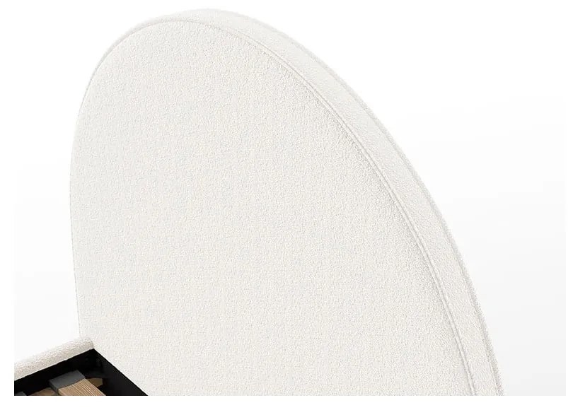 Бяло тапицирано единично легло с решетка 90x200 cm MOON - Vipack