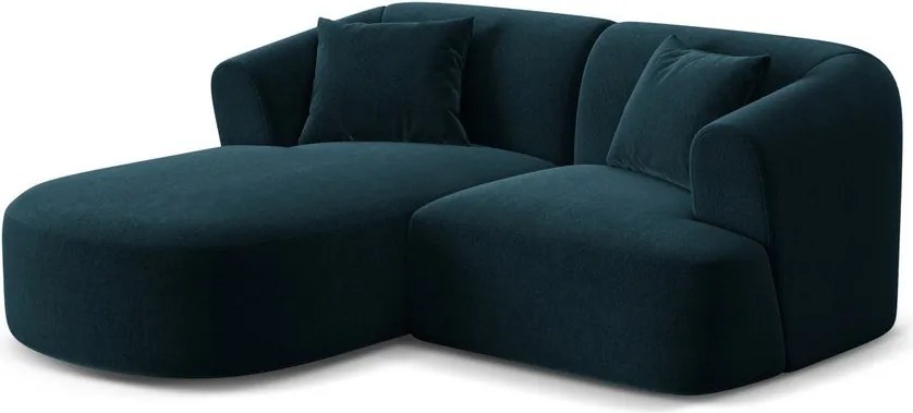 Кадифен ъглов диван в петролен цвят (ляв ъгъл) Campi – Cosmopolitan Design