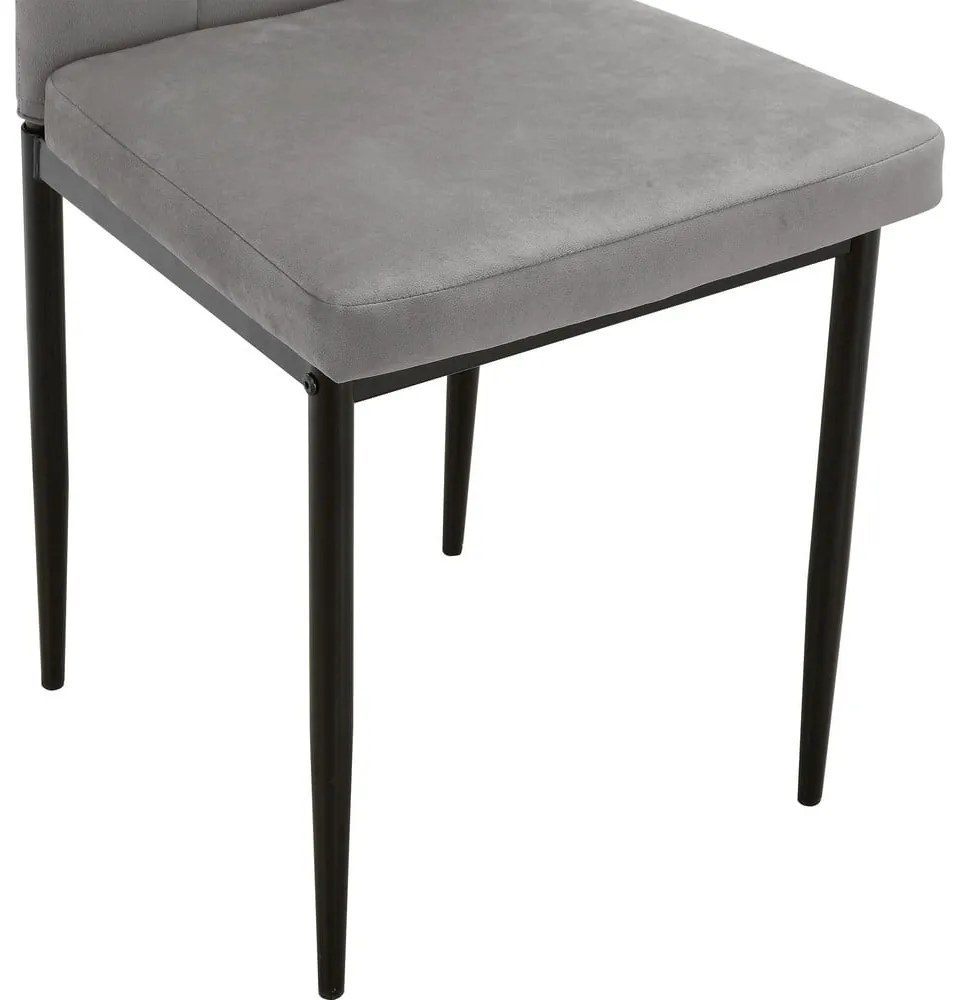 Сиви кадифени трапезни столове в комплект от 2 бр. Kelly – Støraa