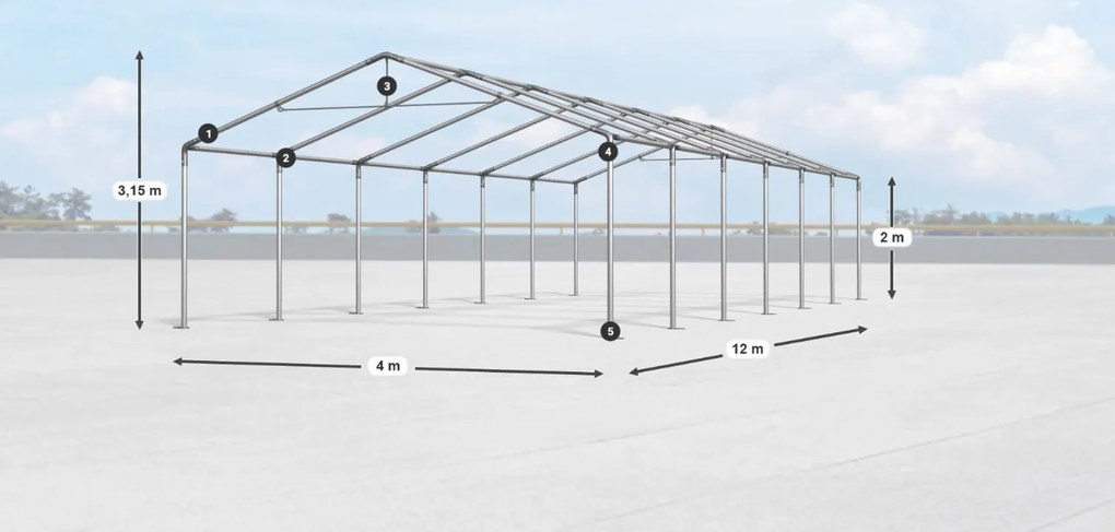 Складово хале/гараж 4x12x2m Comfort PE 240g