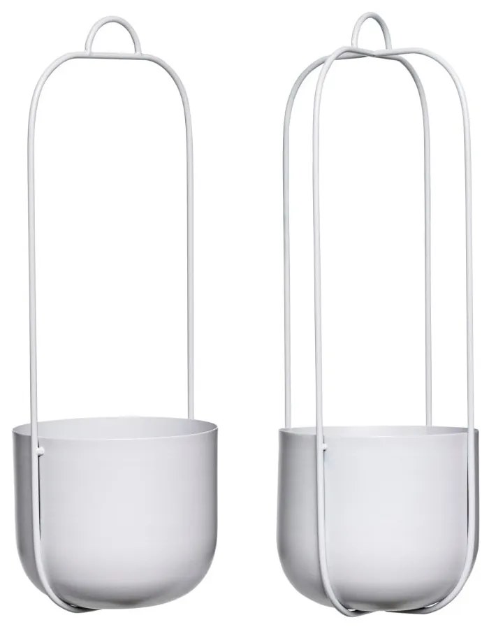 Комплект от 2 светлосиви висящи железни саксии Juro Lotus - Hübsch