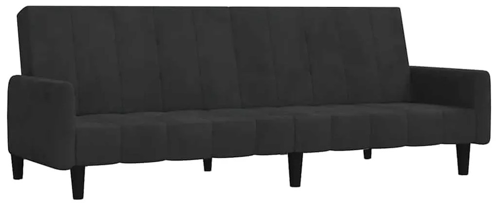 375780 vidaXL 2-местно разтегателно канапе, черно, кадифе