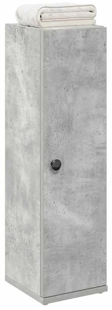 858518 vidaXL Шкаф за баня с държач за ролки, бетонно сив, 20,5x22x72 см