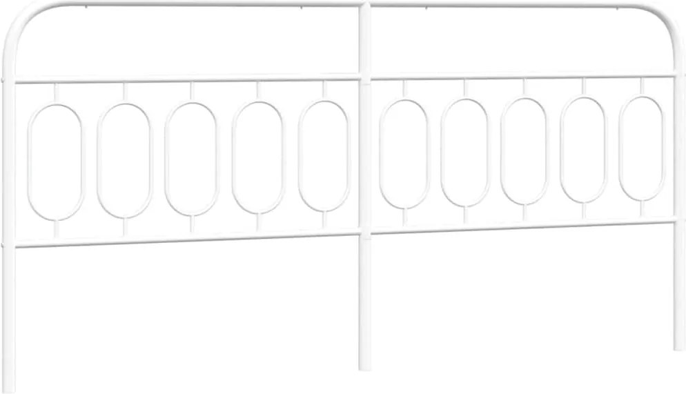 377204 vidaXL Метална резервна табла за легло, бяла, 200 см