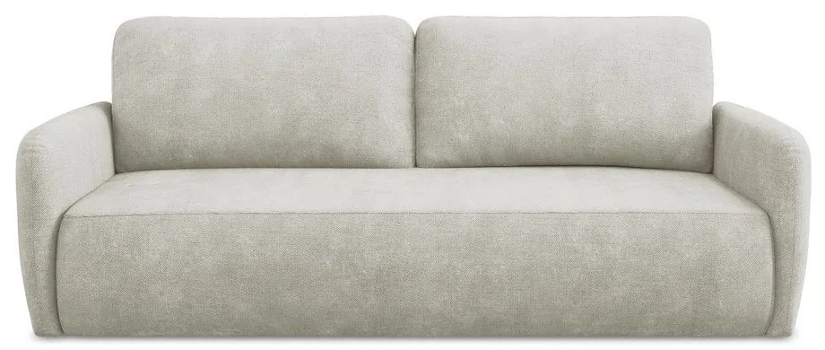 Кремав шенилов разтегателен диван с място за съхранение 218 cm Lilo – Makamii