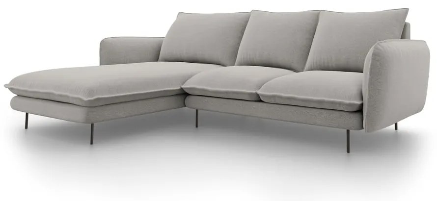 Светлосив ъглов диван , ляв ъгъл Vienna - Cosmopolitan Design