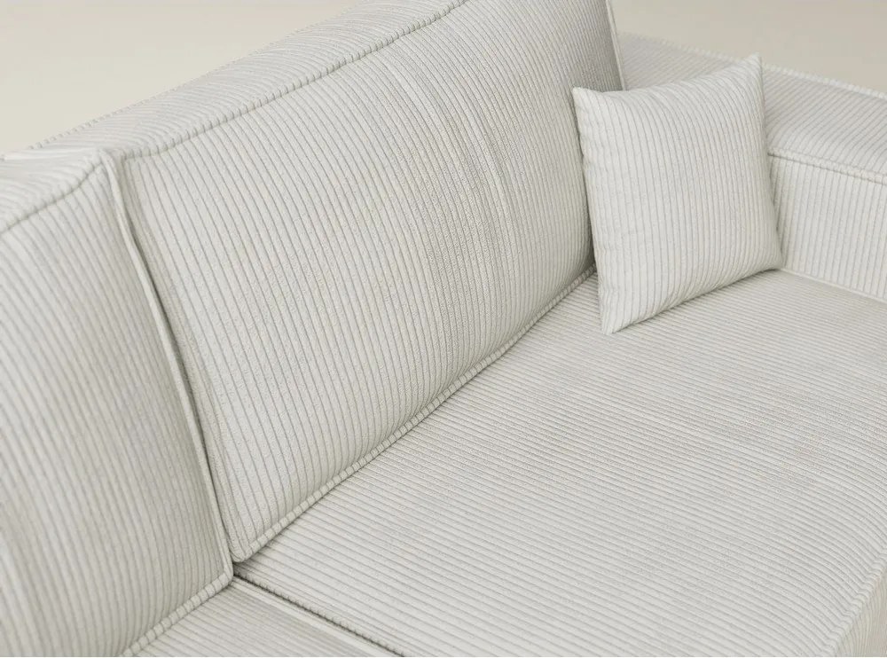 Кремав сгъваем/с място за съхранение ъглов диван от рипсено кадифе (ляв ъгъл/L форма) Tonga – Maison de Rêve