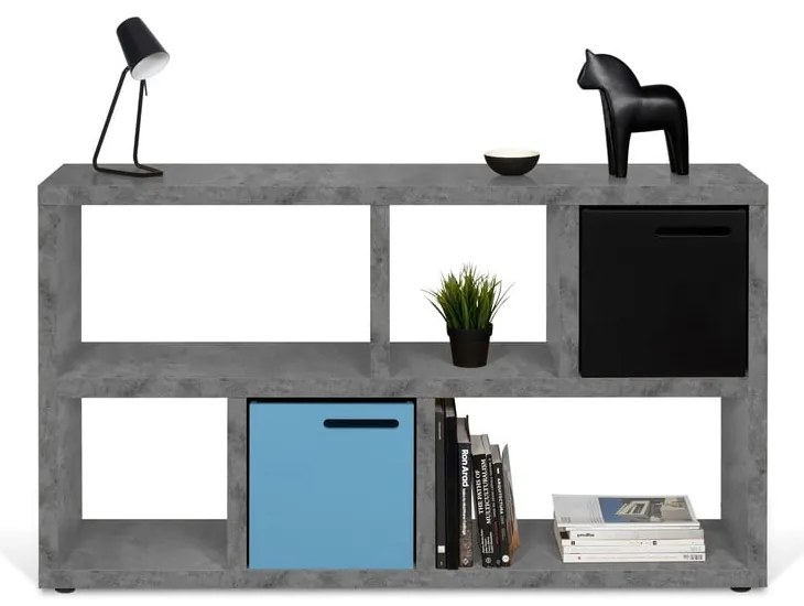 Сива библиотека от декор от бетон 150x83 cm Berlin – TemaHome