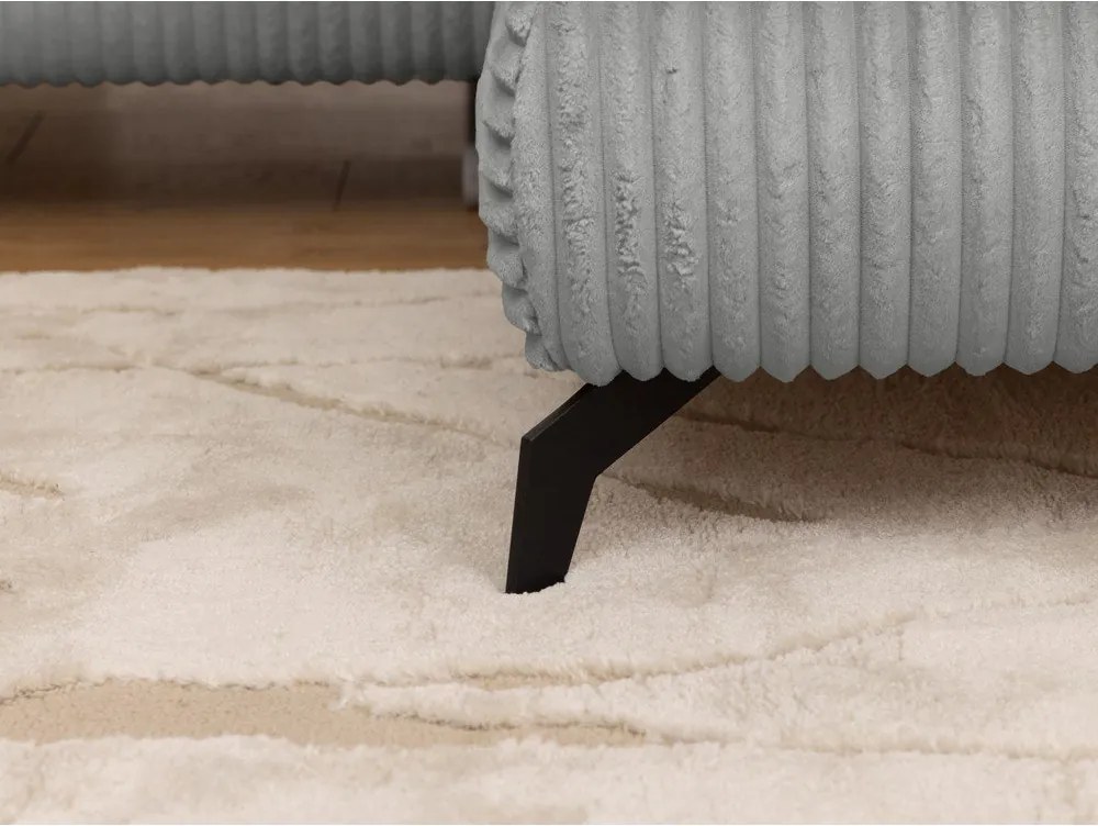 Светлосив ъглов диван от рипсено кадифе (десен ъгъл L форма) Marbeya – Ropez