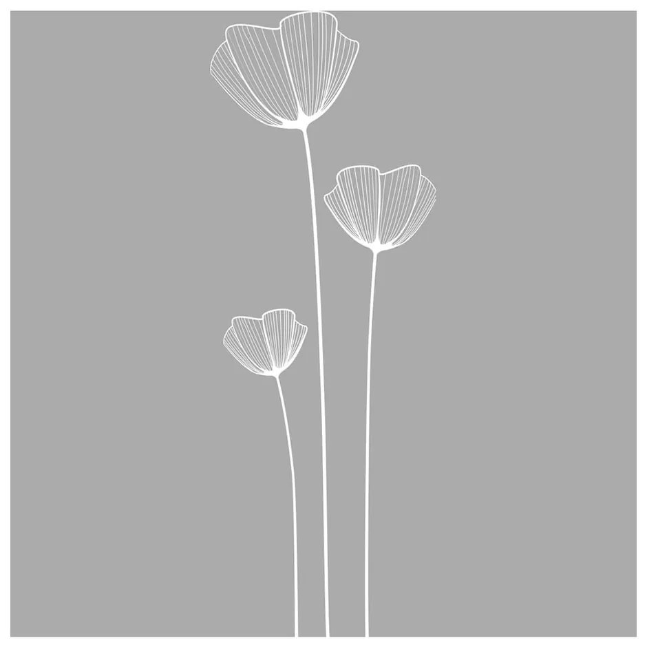 Стикер за врата на душ Макови цветя, 185 x 55 cm - Ambiance