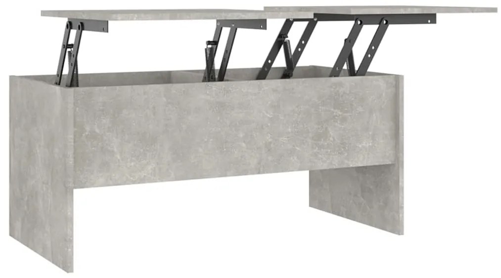 809723 vidaXL Маса за кафе, бетонно сива, 102x50,5x46,5 см, инженерно дърво