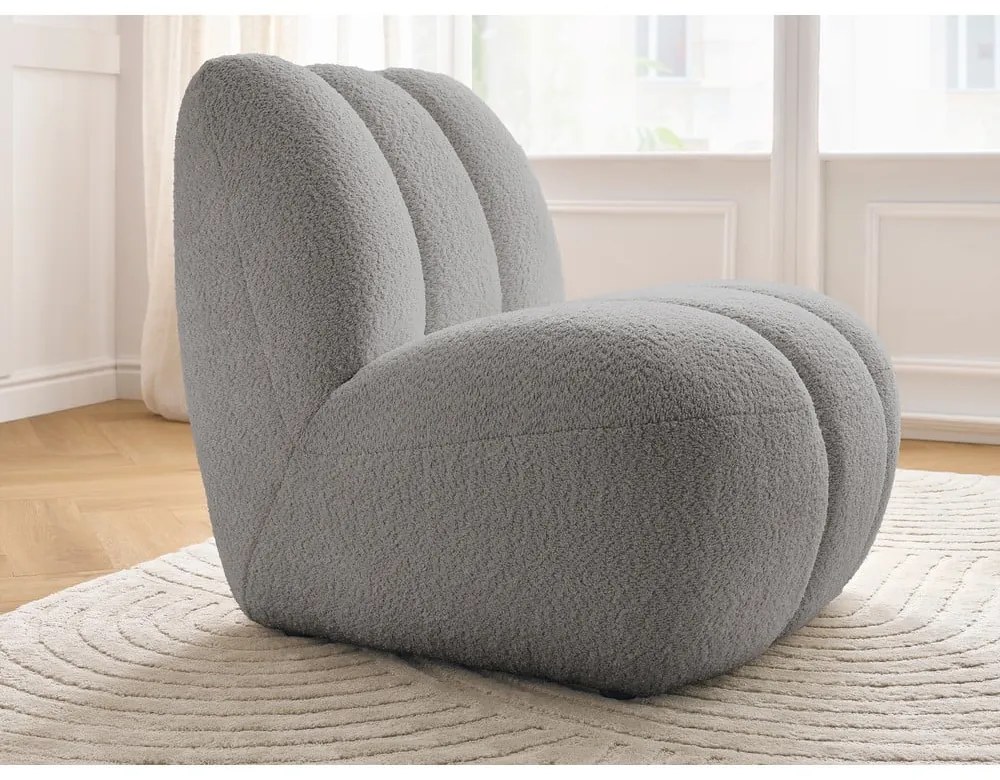 Светлосиво кресло от прежда с примки от букле Janissaire – Bobochic Paris