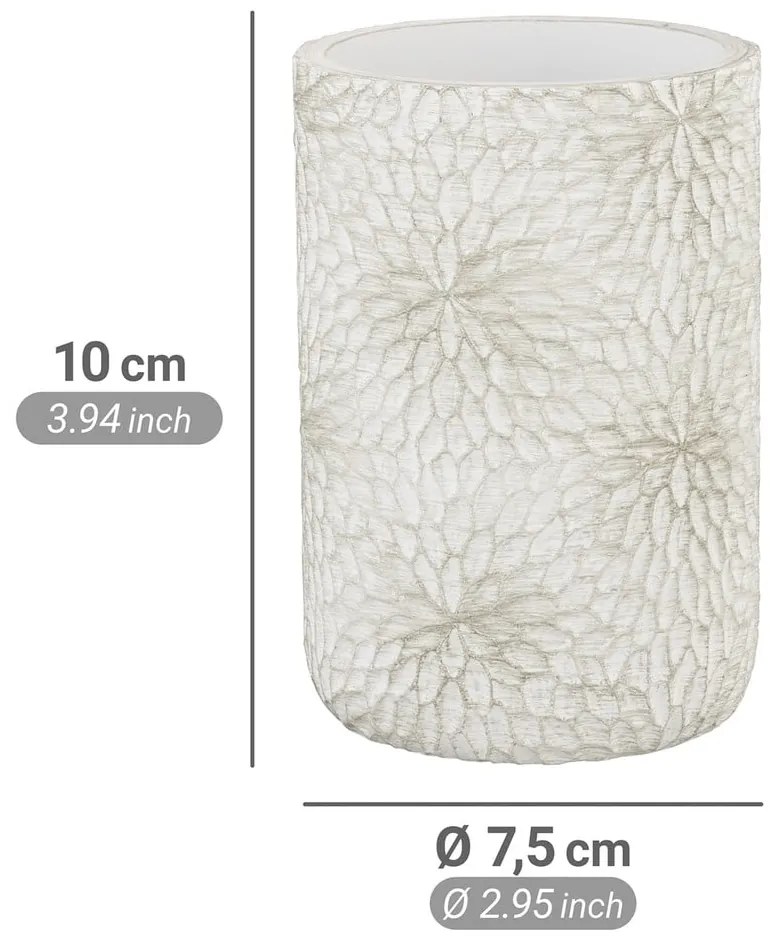 Чаша за четки за зъби от полиресин в бял и златист цвят Montalfano – Wenko