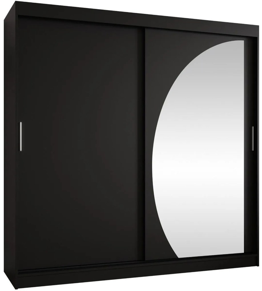 Гардероб Wika плъзгащ-Черно-Дължина: 200 см