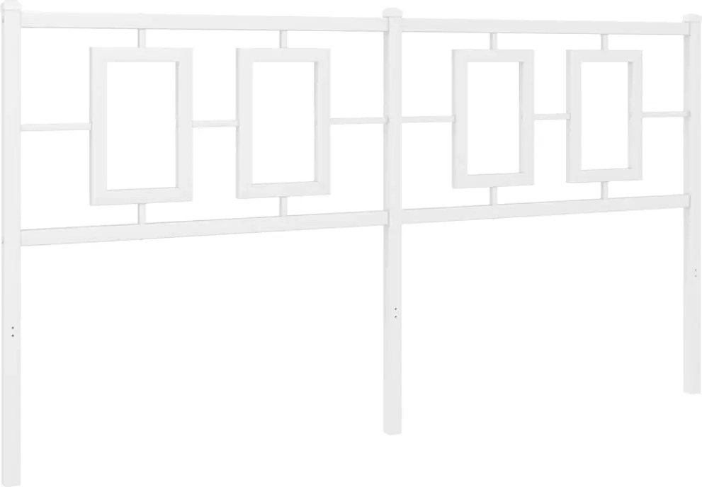 374324 vidaXL Метална резервна табла за легло, бяла, 150 см