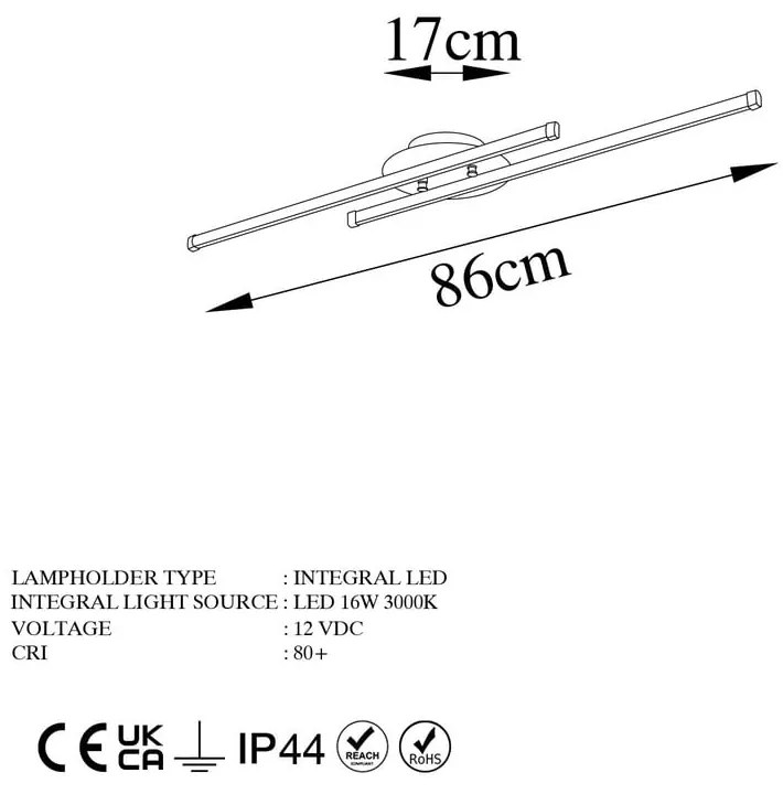 Черно LED осветително тяло за таван 10x86 cm Umut – Opviq lights