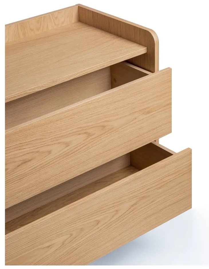 Висок скрин с дъбов декор в естествен цвят 80x82 cm Wrap - Bonami Selection