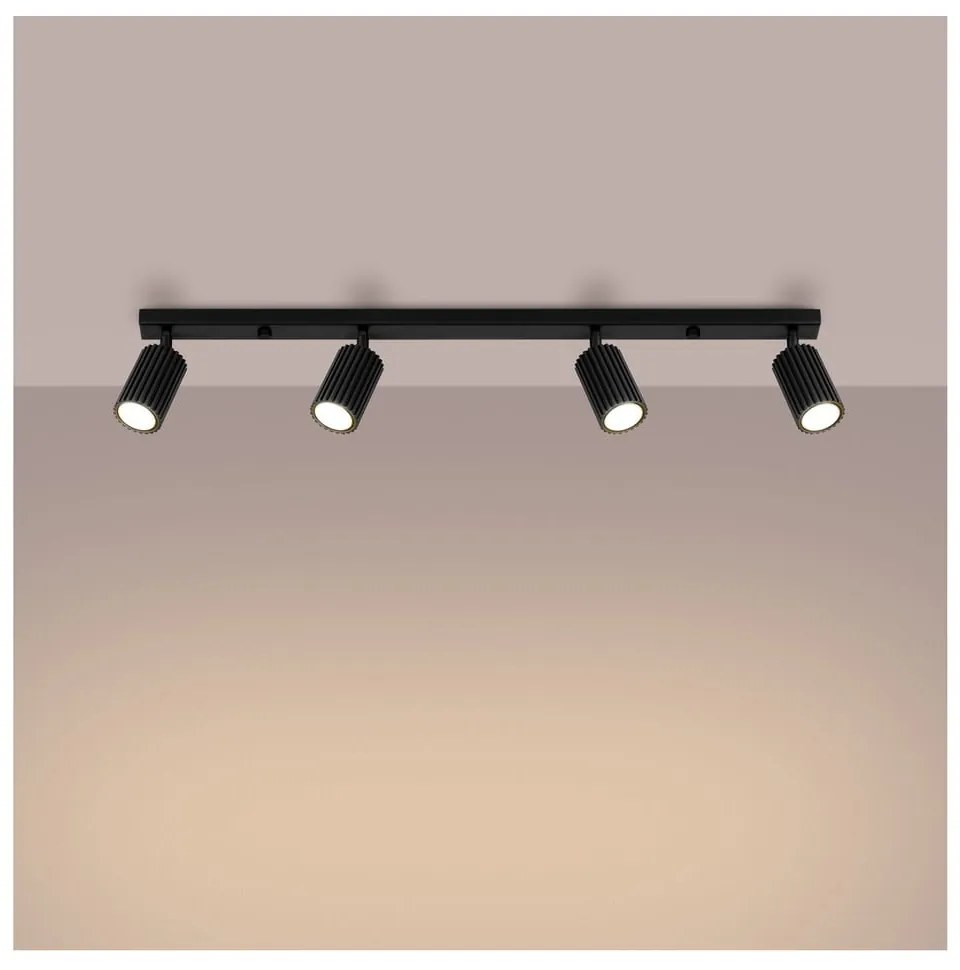 Черен прожектор 6,5x81 cm Gleam – Sollux