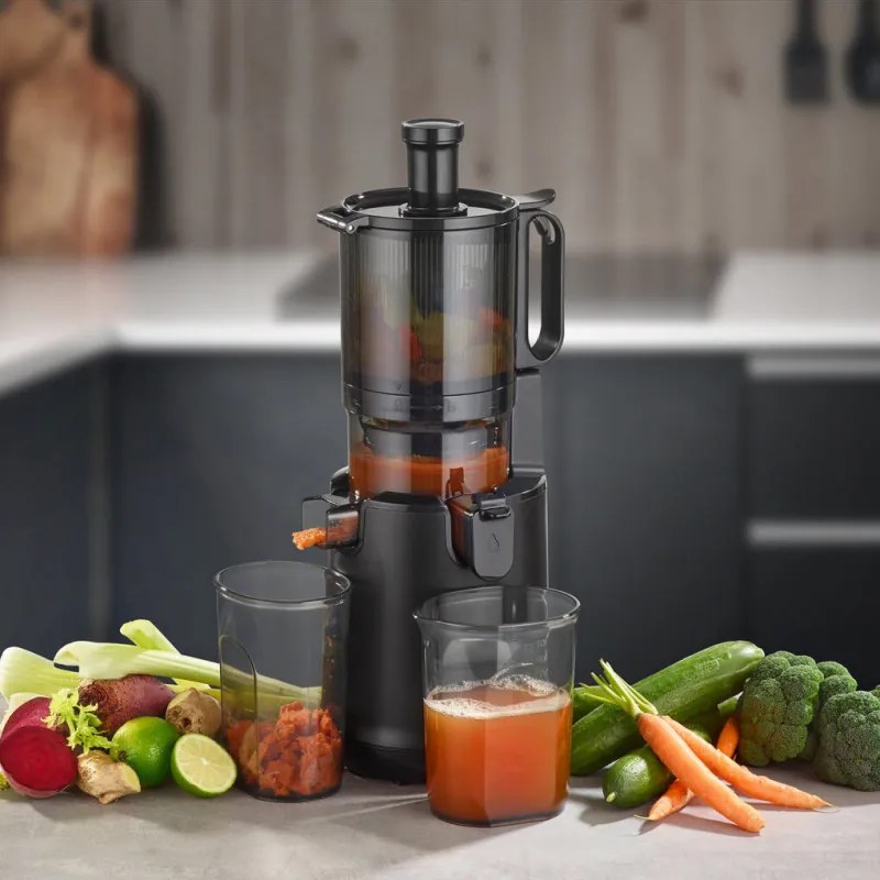 Бавна сокоизтисквачка Caso Juice Fit Pro, 250W, 1 л, 40 об/мин, Safety Stop, Тиха работа, Черен мат