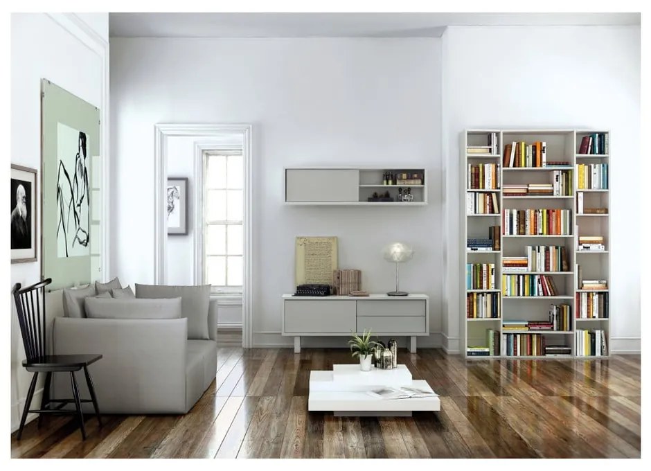 Бяла библиотека 144x224 cm Valsa – TemaHome