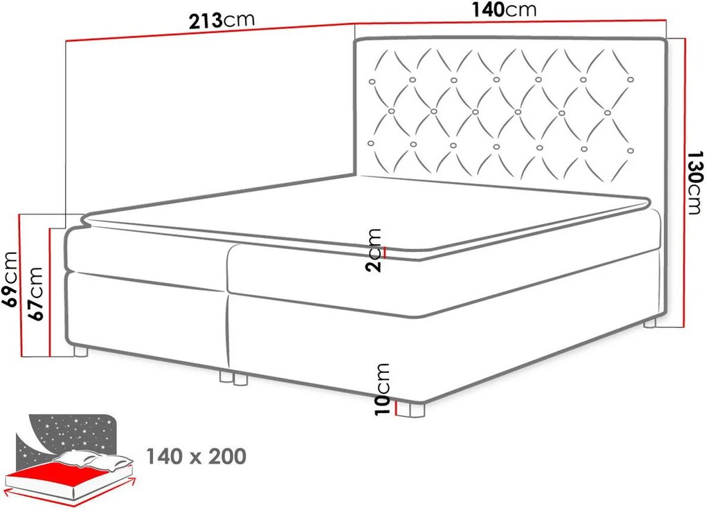 Тапицирано легло Roma-Beraman-140 x 200