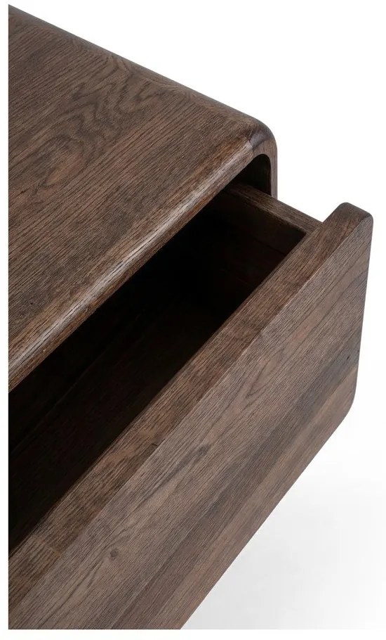 Кафява маса за телевизор от масивен дъб 220x45x45 cm Fawn – Gazzda