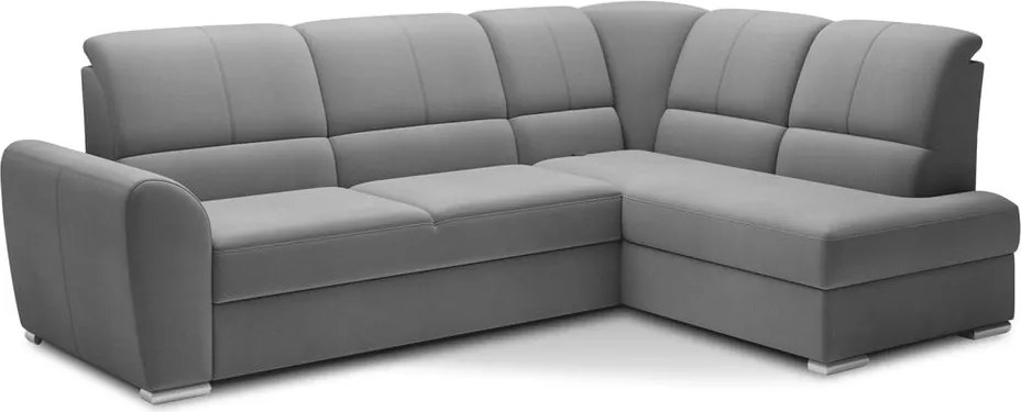 Сив кадифен разтегателен ъглов диван с място за съхранение (десен ъгъл L форма) Siber – ELTAP