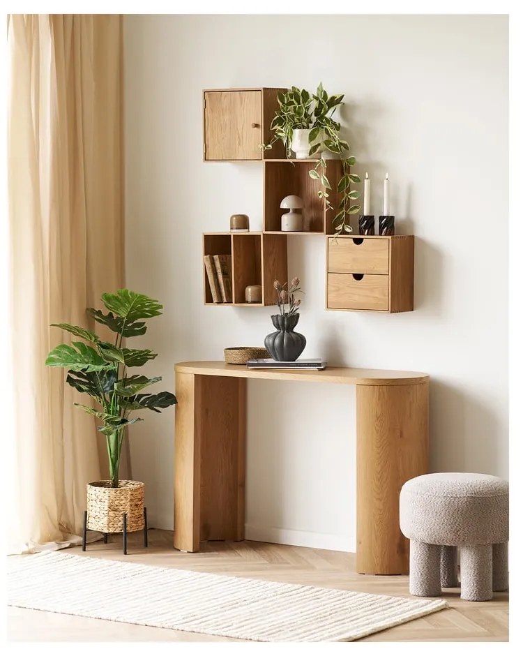 На няколко нива стенен рафт от масивен дъб в естествен цвят 18 cm Townsville – House Nordic