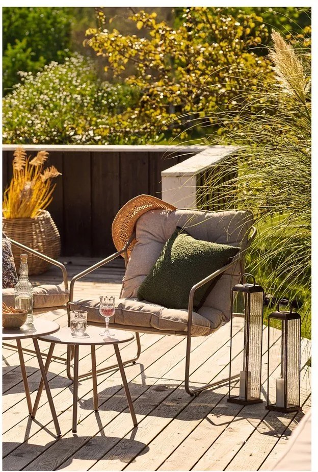 Бежов тапициран градински комплект за отдих за 4 души Nilo – House Nordic