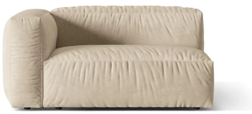 Бежов кадифен модул за диван (ляв ъгъл) Martina – Micadoni