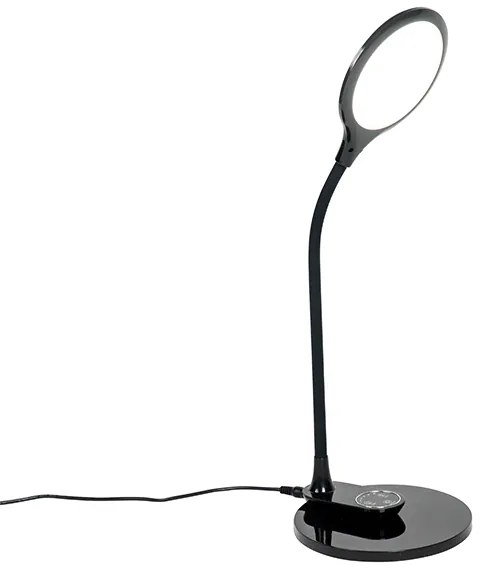 Настолна и стенна лампа черна с LED с сензорен димер - Joni