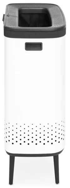Кош за пране Brabantia Bo 1004176, 2x45 л, Пълнене без отваряне, Вентилационни отвори, Регулируеми крачета, Бял