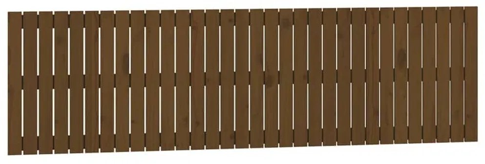 824831 vidaXL Стенна табла за спалня, меденокафява, 204x3x60 см, бор масив