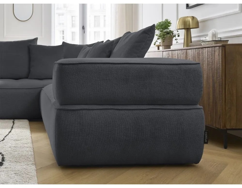 Тъмносив шенилов ъглов диван (ляв ъгъл/L форма) Whesley – Bobochic Paris