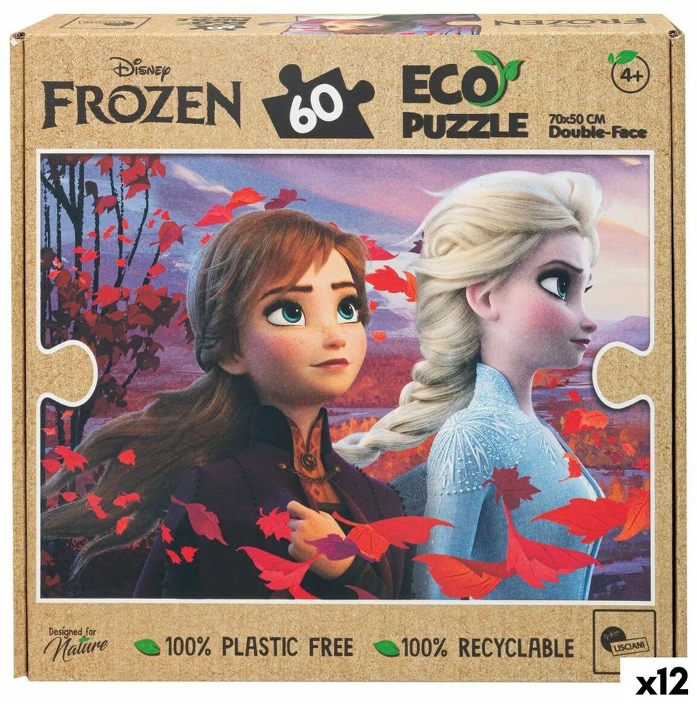 Детски Пъзел Frozen Двустранно 60 Части 70 x 1,5 x 50 cm (12 броя)