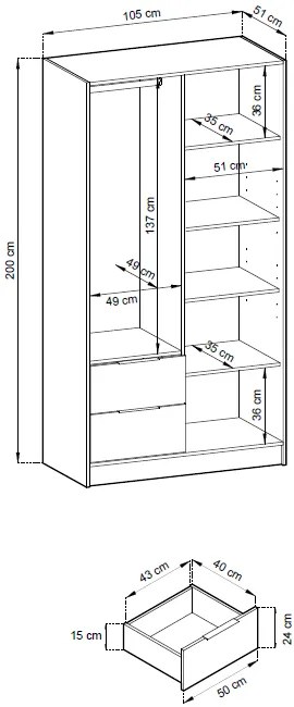 Гардероб Nolan 2-door-Fusiko