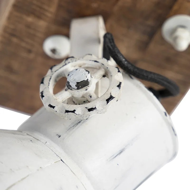 Индустриален прожектор бял с мангово дърво 18 см - Mangoes