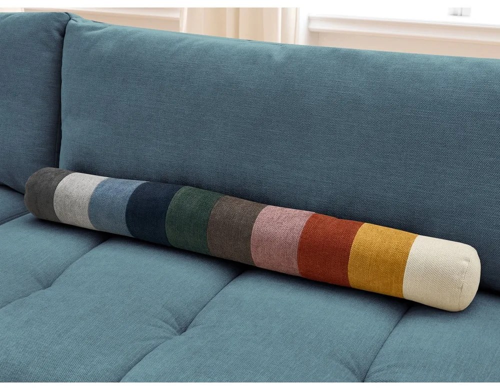 Син сгъваем/с място за съхранение ъглов диван (ляв ъгъл/L форма) Fuji – Bobochic Paris