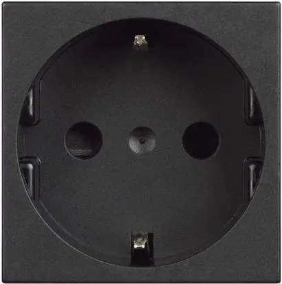 BTICINO Контакт ШУКО 2P+E 2 мод. 16A детска защита цвят Черен Classia Pro  - RG4141P