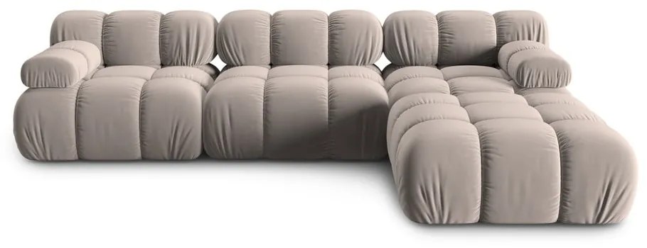 Светлокафяв кадифен модулен ъглов диван (променлив) Bellis – Micadoni
