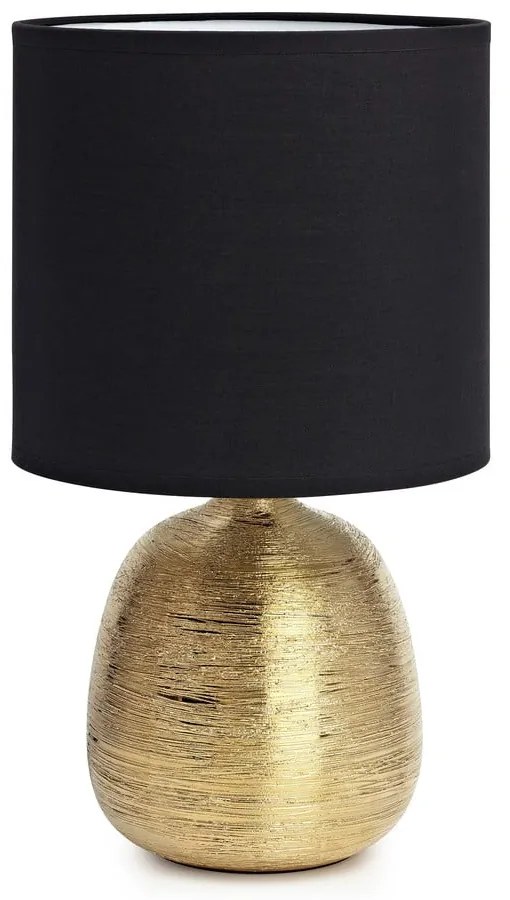 Черна и златна настолна лампа с текстилен абажур (височина 37,5 cm) Oscar – Markslöjd