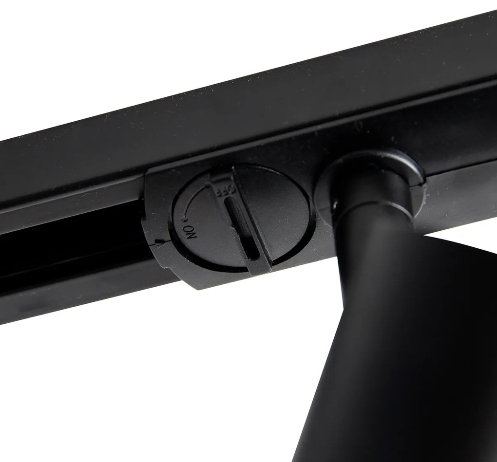 Модерна релсова система за осветление с 5 черни прожектора 1-фазов 300 см - Iconic Jeany