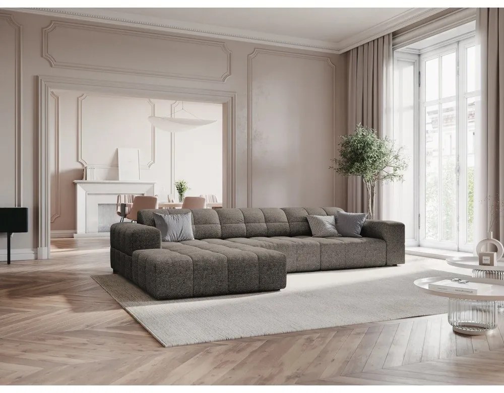 Тъмносив ъглов диван (ляв ъгъл) Chicago – Cosmopolitan Design