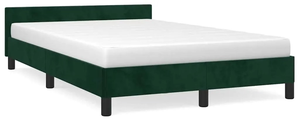 379550 vidaXL Рамка за легло без матрак, тъмнозелена, 120x190 см, кадифе