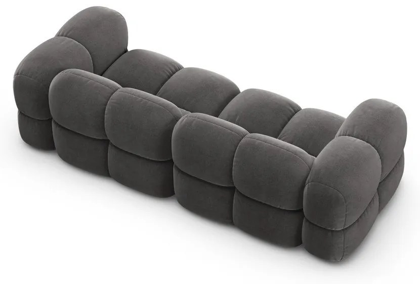Сив кадифен диван 250 cm Loretto – Cosmopolitan Design